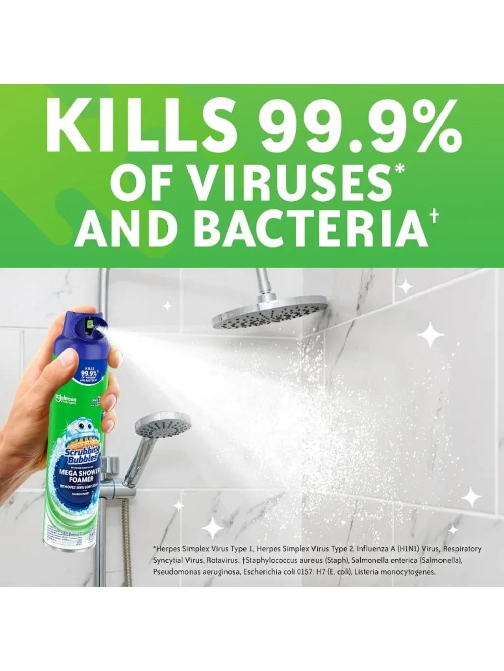 Powerful Bathroom & Shower Foamer, Rainshower Scent, 20oz (2-Pack) - Deep Clean!